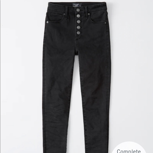 A&F, Simon jeans, high rise skinny ankle, distressed black, size 25 - Picture 6 of 6